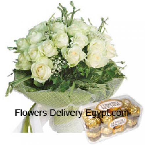 18 Roses with Yummy 16 Pcs Ferrero Rochers