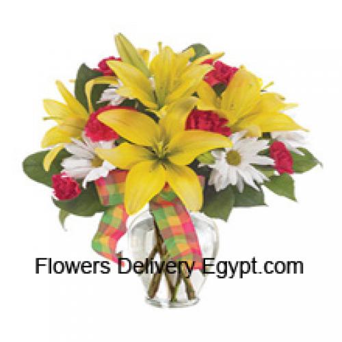 Lilies and Carnations with Seasonal Flowers