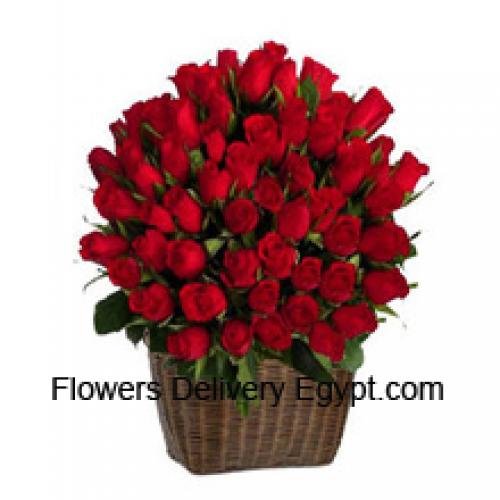 75 Red Rose Basket