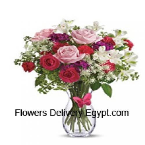 24 Roses and Carnations with Assorted Flowers