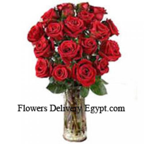 18 Shiny Red Roses