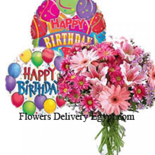 Lovely Assorted Flowers and Balloons