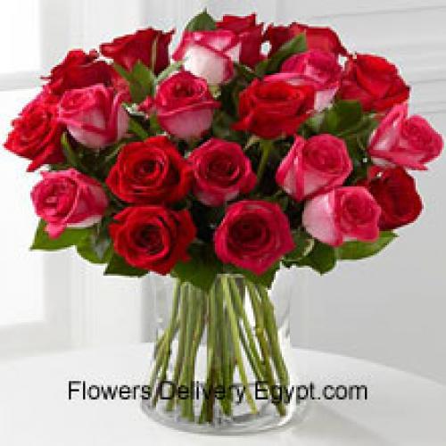 24 Cute Roses in Vase